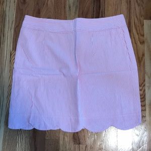 Vineyard Vines Pink & White Scalloped Miniskirt